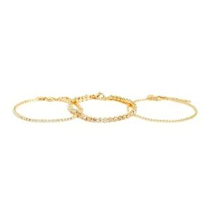 Gold tennis bracelet trio